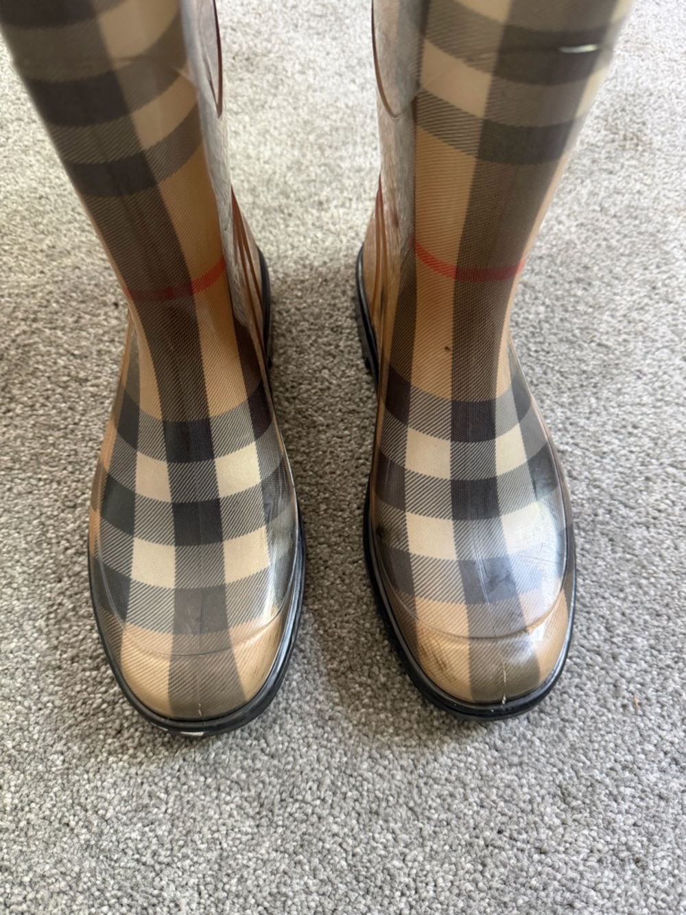 Burberry Rain Boots Waterproof Rubber Nova Check Size 38 - Picture 3 of 11